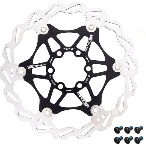 Discos de freno de 160 mm, discos de freno para bicicleta, discos de freno flotantes para MTB, accesorios de conducción con cierre central (Negro 160 mm) (1/5)