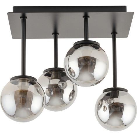 Plafonnier moderne 4 globes gris Tulia G9 Sigma noir (1/3)