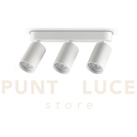 DYNAMITE FARETTO BIANCO ORIENTABILE 3 LUCI ATTACCO GU10 27,5CM LAMPADINA INCLUSA TONDA