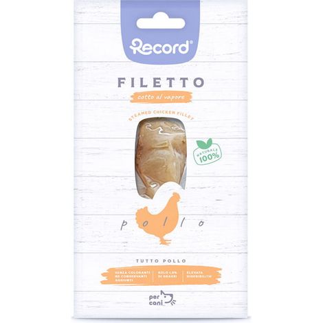 Filetto cotto al vapore tutto pollo snack monoproteico premium per cani 24 confezioni x 25 g cad.