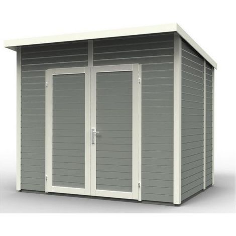 Baltic - Abri de jardin en bois peint gris 4,31 m2 - SKUR4 Gris
