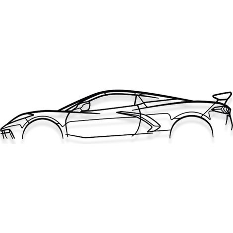 DECORACIÓN DE PARED DE METAL - CORVETTE C8 STINGRAY - Decoración de pared de metal - 100CM