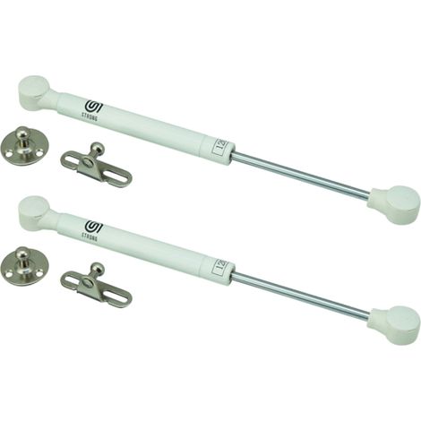 2x Vérin à gaz automatique blanc Meuble Hydraulique Ressort Amortisseur Porte Bras Charnière, 245mm 120N (1/2)