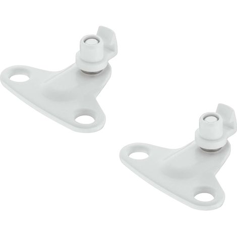 2x Languette à visser pour fixation de compas sur le caisson abattant et relevant écartement 28mm en acier blanc Assemblage Coffre Meuble Support Cuisine Caravane Porte Corps (1/3)