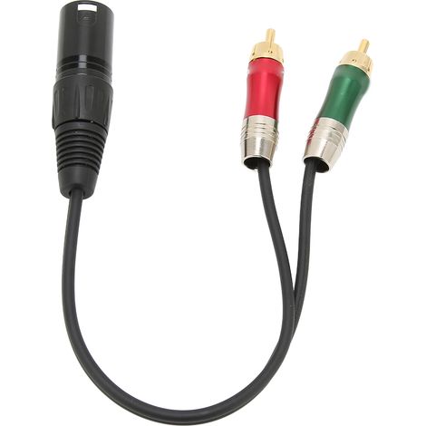Câble XLR vers double RCA mâle 3,5 mm CC stéréo sans perte, universel, répartiteur de microphone pour DVD/VCD, XLR mâle vers 2 RCA, 1 m