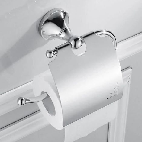 Porte-serviettes en papier chromé rouleau papier hygiénique accessoires rack rangement suspendus (1/3)