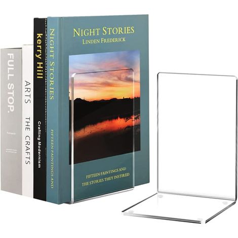 Serre-livres en acrylique transparent et réutilisable, paquet de 4 Transparent (1/5)