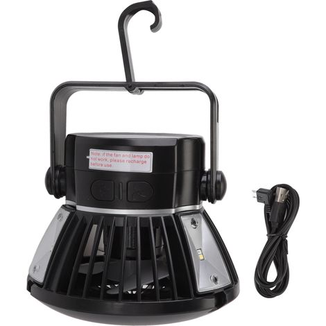 Ventilateur solaire camping 3 en 1 5V portable suspendu extérieur avec lampe LED USB rechargeable pour tente (1/5)