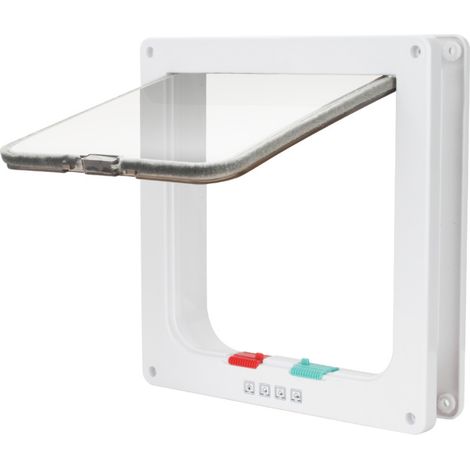 SWANEW Porta per gatti con chiusura magnetica e 4 vie, resistente agli agenti atmosferici, facile da installare, garantendo un'isolamento perfetto e una maggiore sicurezza per il tuo animale M 20x19,2 (1/5)