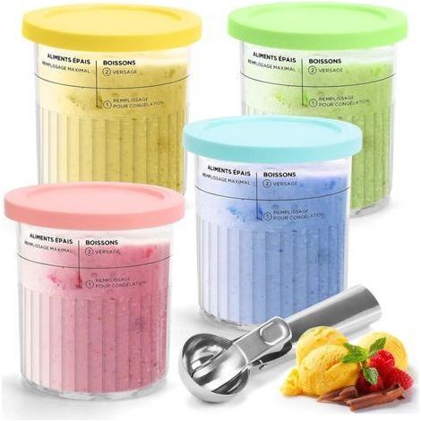 800-ml-Behälter für Ninja Creamy Deluxe, 4-teiliges Behälterset für die Eismaschinen Ninja Creamy NC500 und NC501EU, Zubehör mit Deckeln, BPA-frei, spülmaschinenfest (1/5)