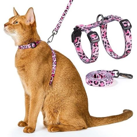 Conjunto de arnés y correa para gatos,Arnés ajustable a prueba de escapes,Seguro y fácil de usar,Arnés para pasear gatitos,Estilo 1 (1/5)