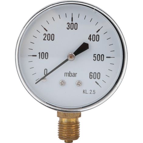 Manomètre Basse Pression - 0-600 Mbar 1/4 Bsp - Pour Chauffage Domestique Et Industrie Minière - 1 Pièce (1/5)