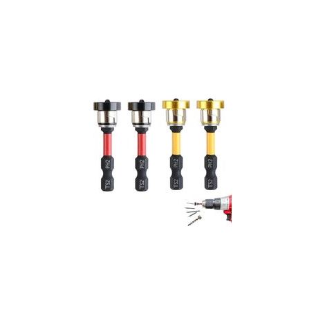 Lot de 4 Embouts PH2 Magnétiques 1/4" pour Placo, Embout Tournevis à Positionnement pour Cloison Sèche pour Visseuse sans Fil Et Perceuse À Main (1/5)