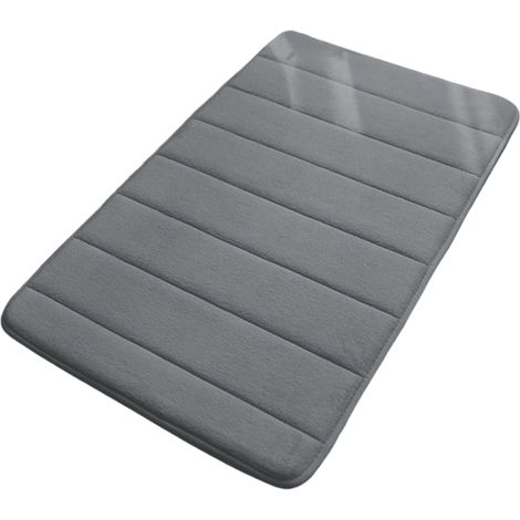 Tapis de bain antidérapant mousse mémoire – 40×60 cm, absorbant, lavable, séchage rapide, doux (gris foncé) (1/5)