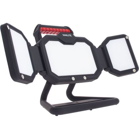 Xanlite - Proyector LED IP54, 3400 lúmenes, 3 cabezales orientables, 3 modos, 10 h de autonomía, luz blanca fría, recargable por USB-C - PRAR30W3TRV23