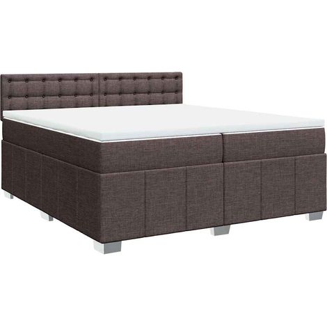 Maison Exclusive - Giroletto a Molle con Materasso Marrone Scuro 200x200cm Tessuto