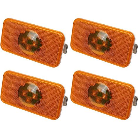4X 24V Voiture Camion LED Feu de Position Latéral Ambre Indicateur Lampe 4 LED pour Trucks FM / FH