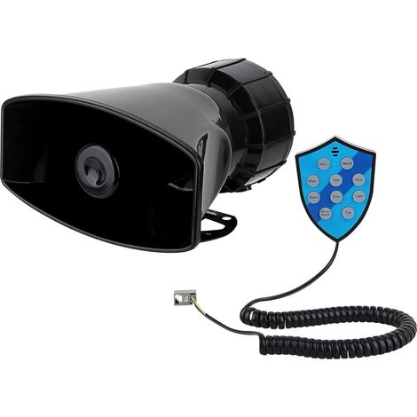 12V 100W 9 Tons Sirène de Police Amplificateur Alarme Voiture, Siren Alarm Car Siren Vehicle Horn with Mic Système de haut-parleurs PA Amplificateur de son d'urgence (1/5)