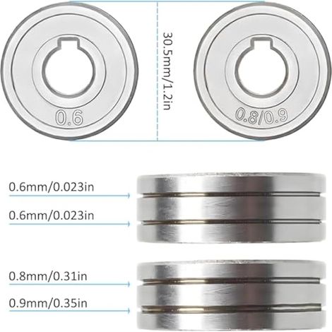 Dévidoir Galet d'entraînement pour Standard MAG Poste de soudage (0,6 mm, 0,8/0,9 mm) Galet d'entraînement Pièces de rechange Équipement de soudage Kit d'accessoires (1/5)
