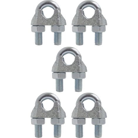 5x serre câble étrier 3mm 1/8 acier universel U clip A = 10mm, B = 20mm, filetage M4