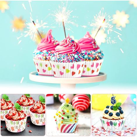 600 feuilles de papier sulfurisé, moules à pâtisserie antiadhésifs, muffins arc-en-ciel (1/5)