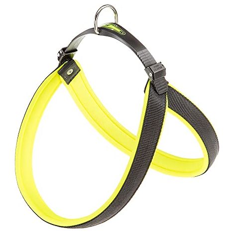 Ferplast AGILA FLUO 3-9 Pettorina ergonomica per cani con chiusura a microregolazione.. Variante 9 - Misure: A=B 77-85 cm 25 mm - Giallo