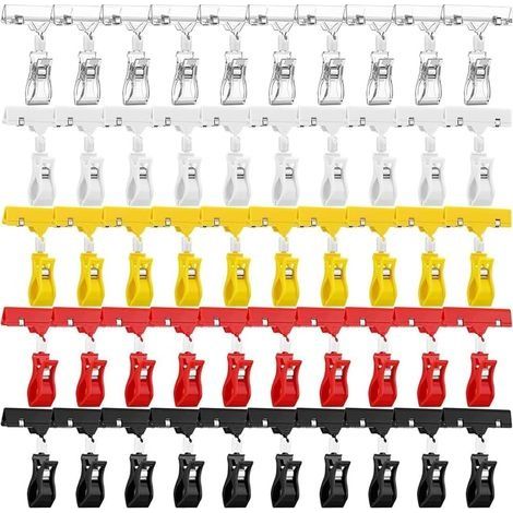 50 Pièces Clips de Support de Panneau en Plastique pour Affichage 5 Couleurs Panneau de Prix en Plastique Support D'Étiquette de Prix Rotatif pour Marchandisage (1/4)