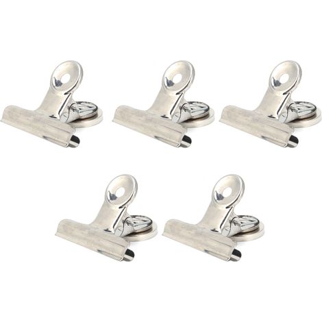 Set mit 5 runden Magnetclips, 50 mm Durchmesser, aus robustem Edelstahl zur Aufbewahrung und Dekoration (1/5)
