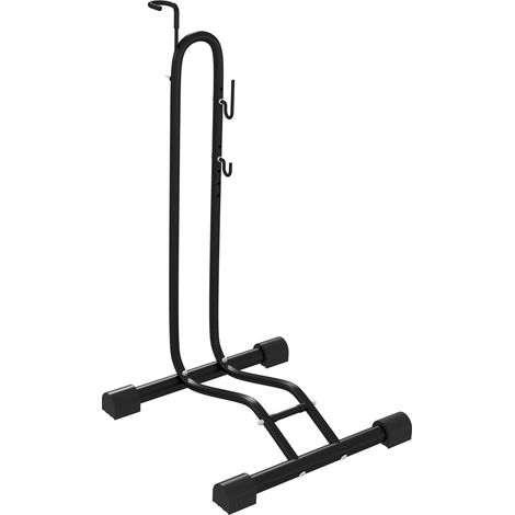 Support vélo vertical et horizontal en métal 45 x 44 x 118 cm avec pieds en caoutchouc (1/5)