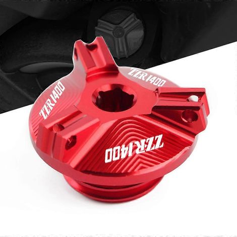 Aplicable a: Kawasaki ZZR1400 ZZR 1400 2006-2011 Motocicleta Tapa de llenado de aceite de aluminio CNC (Rojo) (1/5)