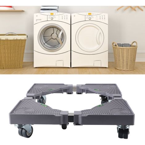 Socle Mobile pour Machine à Laver - Pied Universel avec Roues Blocables et Dimensions Réglables pour Réfrigérateur - Matière PVC et Acier Inoxydable (1/4)