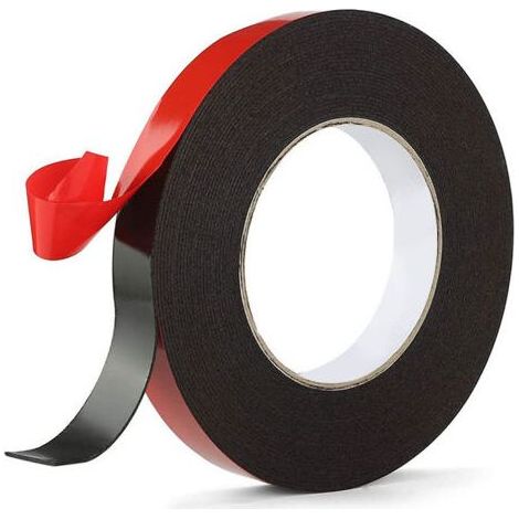 Scotch Double Face Extra Fort, 1 Rouleau (10MM10M) Noir Mousse PE Film Rouge Imperméable et ultra Résistant aux Hautes Températures Ruban de montage pour Voiture Fixation Maison et Bureau (1/5)