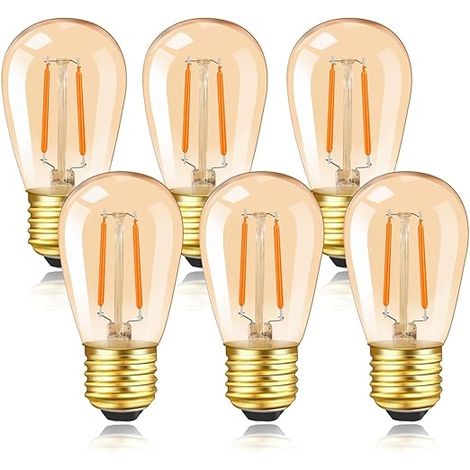Ampoule LED à Filament Vintage E27, 1W Amber Edison Remplacement 10W Incandescence, Non Dimmable, Blanc Chaud 2200K, AC 220V (1/5)