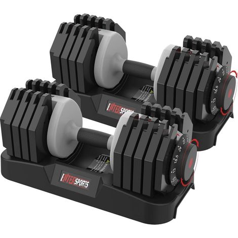 Verstellbare Hanteln 2-27kg mit 10 Gewichtsstufen, Platzsparend, für Home Gym (1/5)