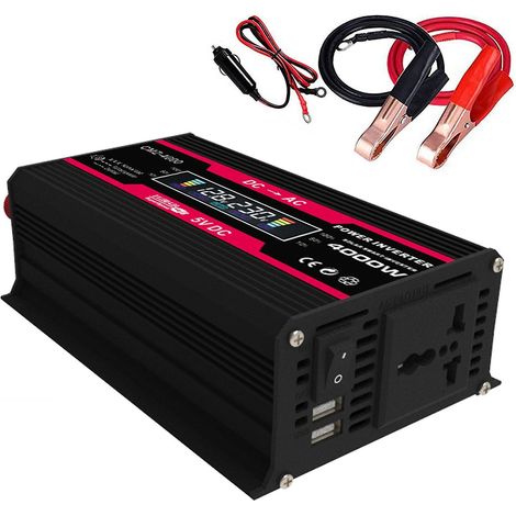 4000-W-Spitzenleistung, modifizierter Sinus-Wechselrichter, LED-Anzeige, 300-W-Nennleistung, 12-V-DC/AC-Wandler