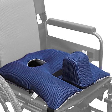 Coussin d'assise anti-escarre pour fauteuil roulant avec cale à bouton et ceinture de sécurité – Conçu pour soulager la pression, housse respirante amovible, bon choix pour les utilisateurs de (1/5)