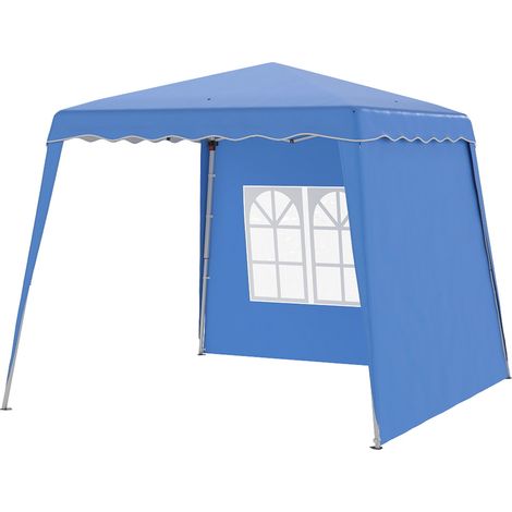 Carpa Plegable Pop-up 2,89x2,89m con Paredes Laterales, Altura Ajustable, Protección UV50+, Azul (1/5)