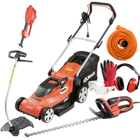 PACK - DOLMAR Tondeuse 1600W 41cm EM410 + Coupe-Herbe 1000W ET101C + Taille-Haie 670W 55cm HT5510 + Rallonge 40m + EPI