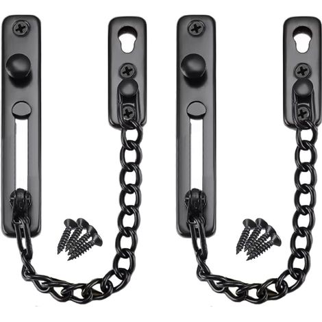 Chaîne de Porte de Sécurité acier inoxydable, Limiteur de Porte Étroit Serrure Verrou Portes Anti-Vol à Ressort, Chaîne de Sécurité de Protection, Verrou pour Fenêtres Hôtels Bronze