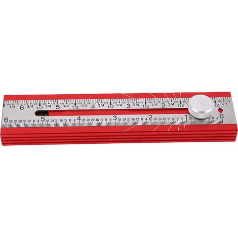 Rapporteur à position réglable, bouton de pliage multi-angles, règle de mesure de profondeur, détecteur de niveau, outil de nivellement de précision pour le travail du bois. (1/5)
