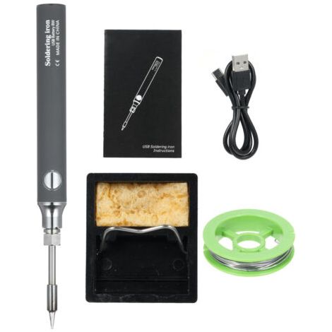 Kit de fer à souder sans fil USB rechargeable, 3 réglages de température, pour petits projets de soudure maison (1/5)