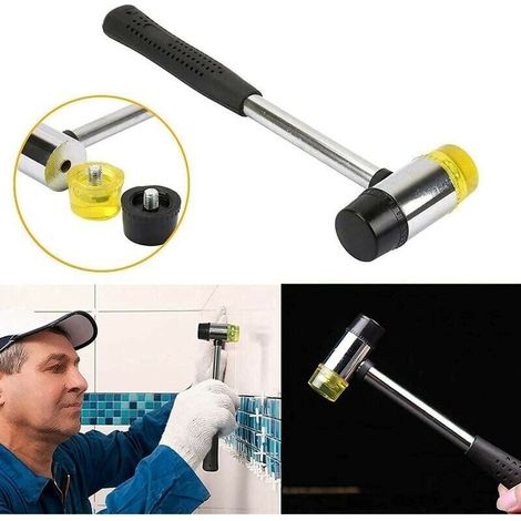 Mazza in gomma 27 mm, manico antiscivolo, doppia faccia per pelle, gioielli e fai-da-te (1/3)