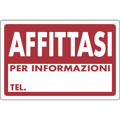 TARGA SEGNALETICA AFFITTASI- 10,0 pz