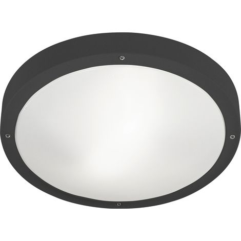 LedsC4 Basic - Plafoniera LED 13.5W e 1269lm con Bianco Caldo 2700K. Diametro 10cm. Struttura in Alluminio. Uso Interno IP66. Colore Grigio
