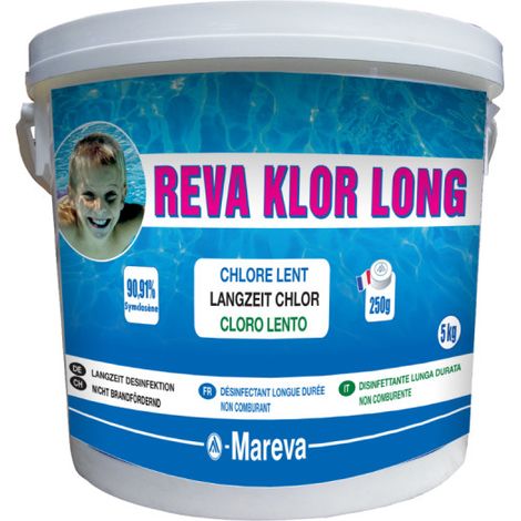 Schwimmbad-Desinfektionsmittel Reva-Klor long 2 MAREVA - 5 kg in 250 g Kieselsteinen - 100189U