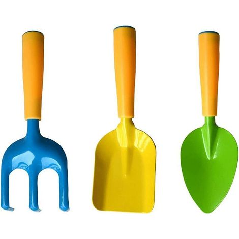 Kit de jardinage robuste, ensemble d'outils de jardin pour enfants, outils à main de jardinage extérieur avec poignée, pour ameublir le sol, désherber, (1/4)