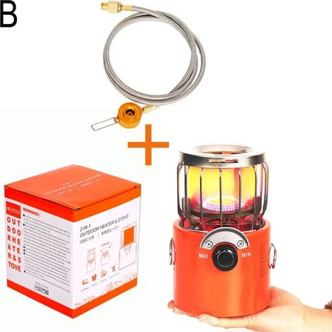 Réchaud à gaz 2 en 1 au propane, multifonctionnel, pour tente de camping, chauffage d'extérieur hivernal, brûleur à propane, réchaud de cuisine portable pour le camping et la pêche. (1/5)