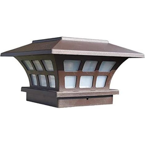 Ortviai Lampadaire Solaire pour Pilier Extérieur Étanche IP65, 80-100 lm, Blanc, 16,5 x 16,5 x 11 cm, 8 h d'autonomie (1/5)