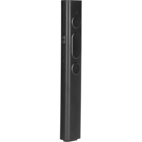 Télécommande de présentation rechargeable par batterie lithium USB, design ergonomique, faible rayonnement 2,4 GHz, pointeur à puce haute sensibilité, noire