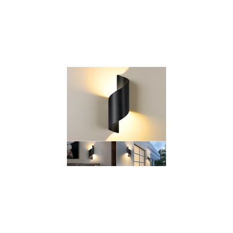 Applique murale LED intérieure/extérieure, IP65 Étanche, Lumière Murale en Métal Spirale, Lumières Décoratives de Jardin, Lumière Chaude (1/5)